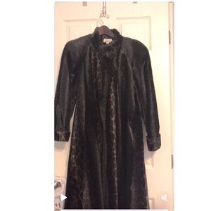 Chico's Black Leopard Print Coat